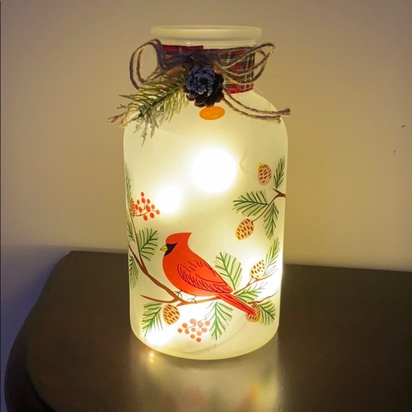 transpac Other - Cardinal jar with lights